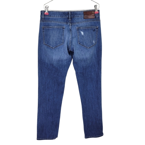 DL1961 Riley Boyfriend Jeans Size 27 30X29 Blue Distressed Mid Rise Stretch - Picture 2 of 15